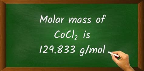 Cocl2 molar mass - Cobalt (II) chloride anhydrous (with no water molecules attached) Cobalt (II) chloride, also known as cobaltous chloride and cobalt dichloride, is a chemical compound. It contains cobalt in its +2 oxidation state. Its chemical formula is CoCl 2. It contains cobalt and chloride ions . 